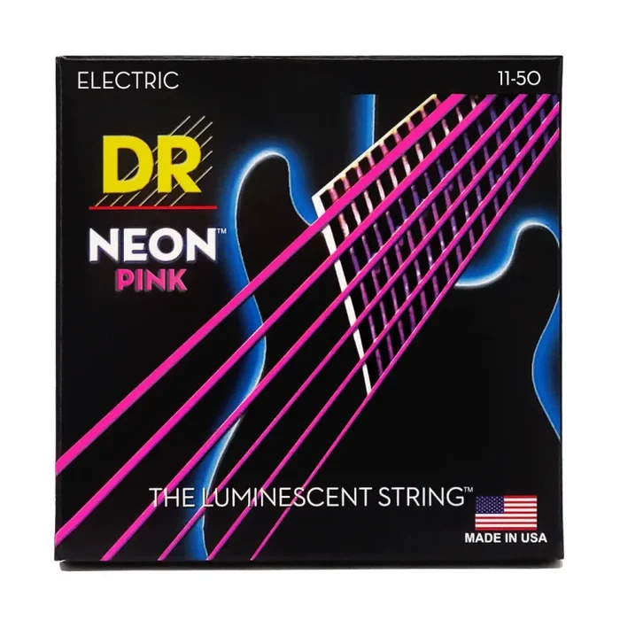 Hi-Def Neon Pink Electric Guitar Strings Heavy 11-50