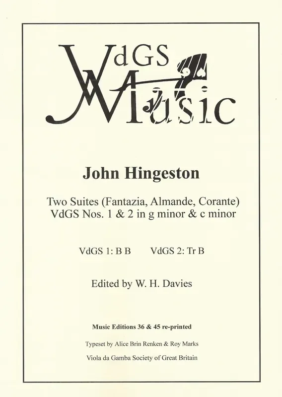Hingeston Two Suites for two Viols