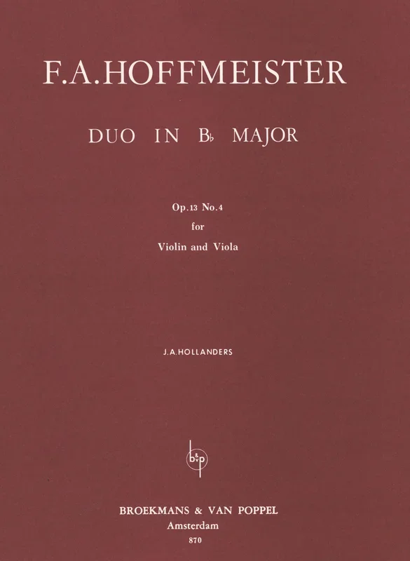 Hoffmeister: Duo in B-flat Major, Op. 13, No. 4