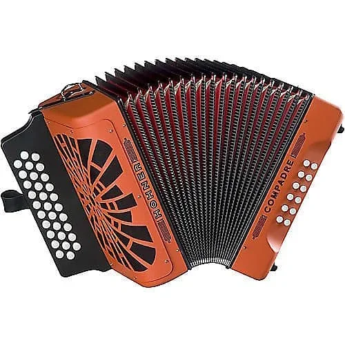 Hohner COGO Compadre GCF Accordion w/ Gigbag & Strap in Orange w/ Silver Grille