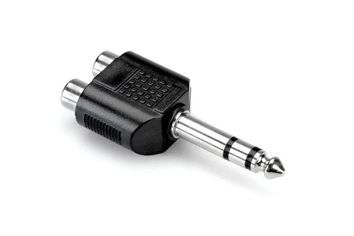 Hosa Adaptor, Dual RCA to 1/4 in TRS
