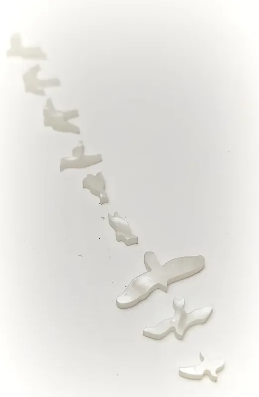 Inlay Set – Birds – Imitation Mother of Pearl – Set of 9