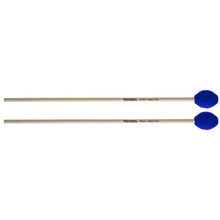 Innovative Percussion Very Hard Concerto Marimba Mallets – Electric Blue Bamboo Cord – Birch