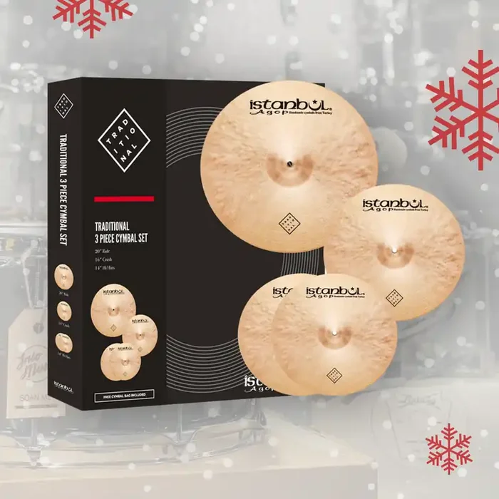 Istanbul Agop Traditional Cymbal Set 14″ Hi-Hats, 16″ Crash , 20″ Ride