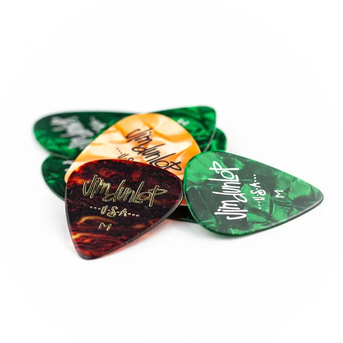 Jim Dunlop Celluloid Guitar Plectrums, Medium, 12-Pack