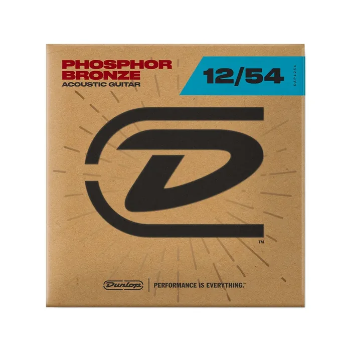 Jim Dunlop DAP1254 Phosphor Bronze Acoustic Guitar Strings, Light, 12-54