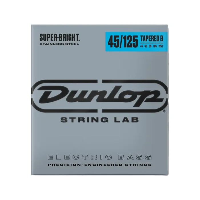 Jim Dunlop DBSBN45125T Super Bright Nickel Wound Tapered Bass Strings, 45-125
