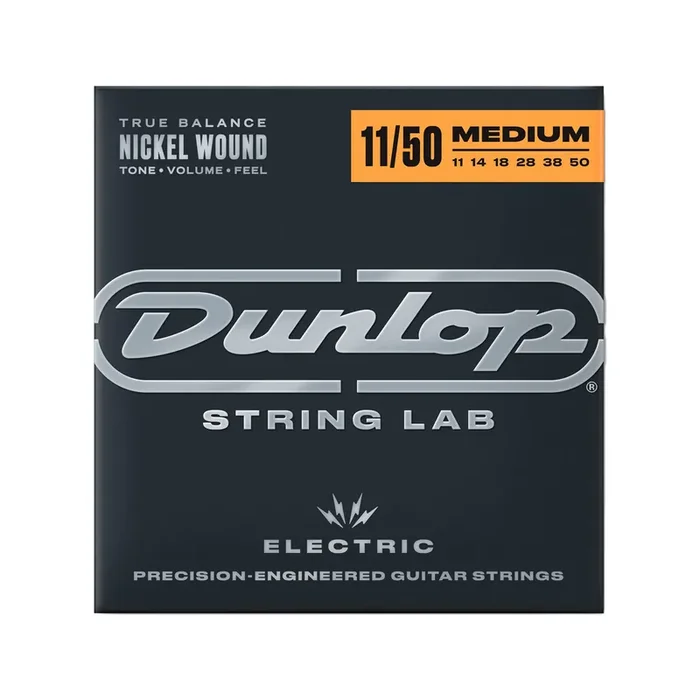 Jim Dunlop DEN1150 Nickel-plated Steel Electric Guitar Strings, Medium Top/Heavy Bottom, 11-50