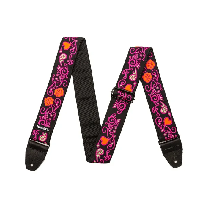 Jim Dunlop JH22 Jimi Hendrix Blacklight Monterey Pink Guitar Strap