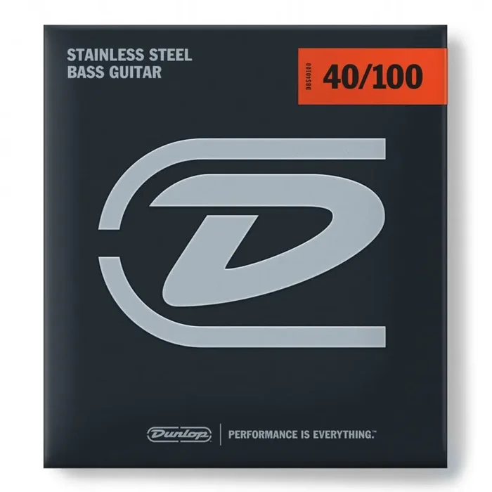 Jim Dunlop Performance+ Stainless Steel 40-100 Bass Guitar Strings, Long Scale