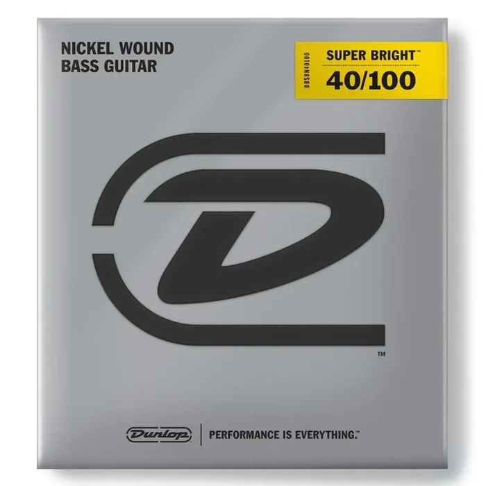 Jim Dunlop Super Bright Nickel 40-100 Bass Guitar Strings, Long Scale