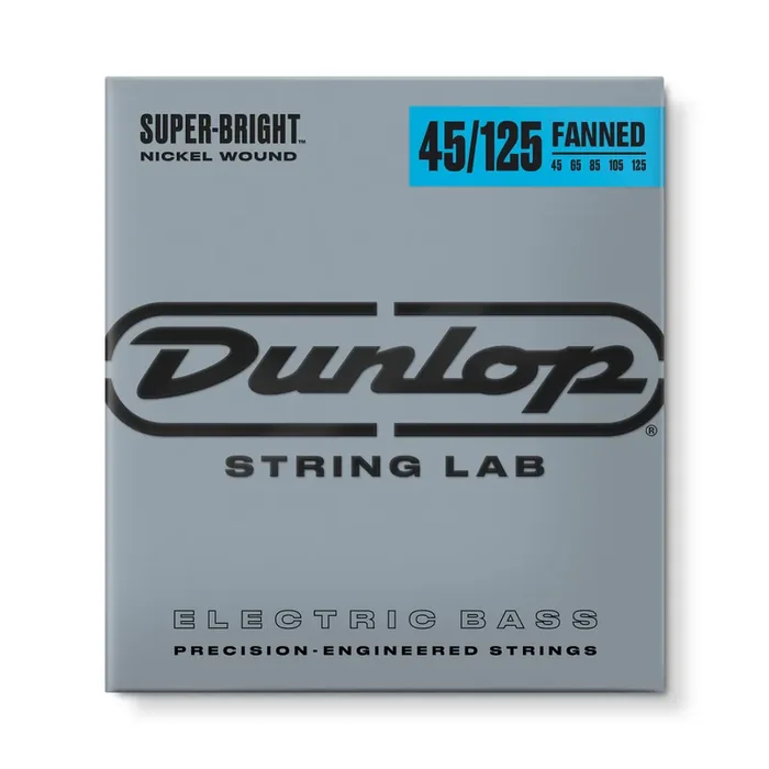 Jim Dunlop Super Bright Nickel 45-125 Fanned Fret 5-String Bass Guitar Strings
