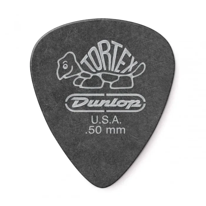 Jim Dunlop TORTEX Pitch Black Guitar Plectrums 0.50mm, 12-Pick Player Pack