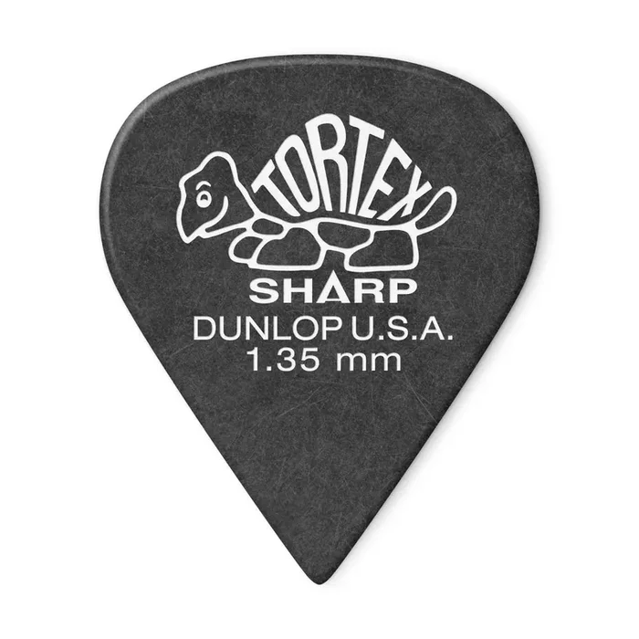 Jim Dunlop TORTEX Sharp 1.35mm Guitar Plectrums, 12-Pack