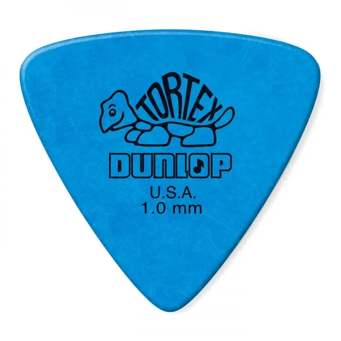 Jim Dunlop Tortex Triangle Guitar Plectrums 1.0mm Blue (Pack of 6 Plectrums)
