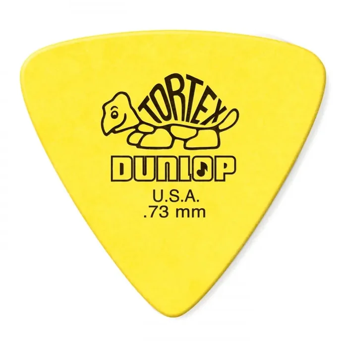 Jim Dunlop Tortex Triangle Guitar Plectrums .73mm Yellow (Pack of 6 Plectrums)