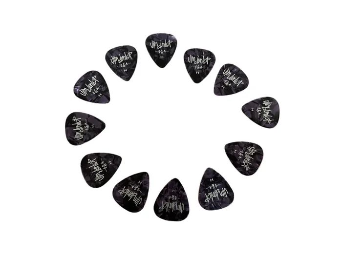 Jim Dunlop USA Heavy Celluloid Plectra – Pack 12 Purple Marble