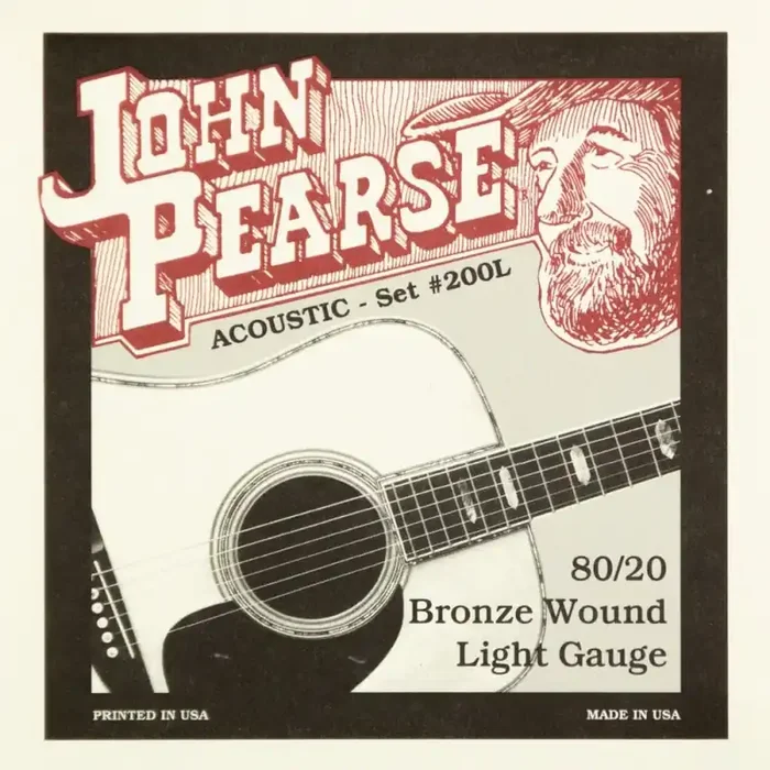 John Pearse 80/20 Bronze 12-53 Acoustic Guitar Strings, Light