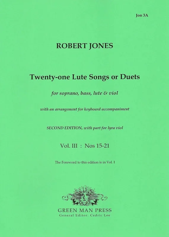 Jones 21 Lute Songs or Duets, Vol III Nos. 15-21