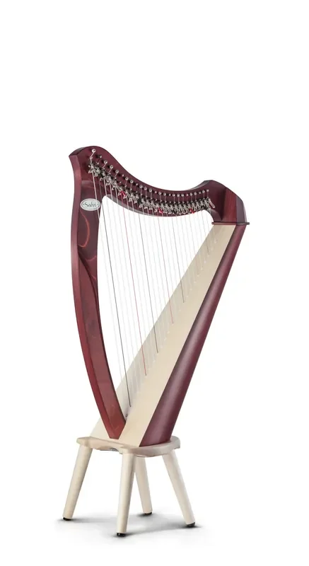 Juno 25 string harp (BioCarbon strings) in cherry finish by Salvi