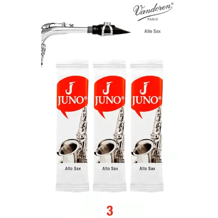 JUNO JSR6133 #3 Eb Alto Sax Reeds, Card Of 3