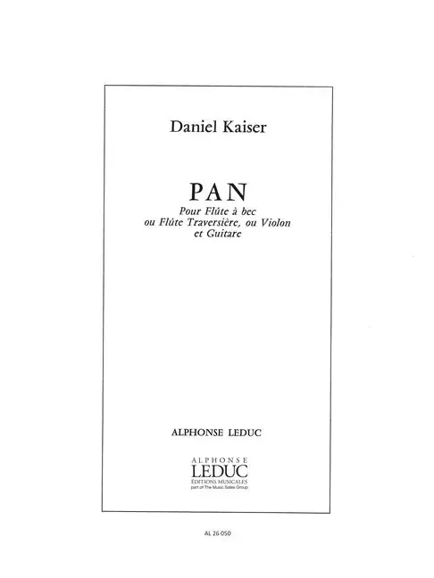 Kaiser Pan for Alto Recorder and Guitar