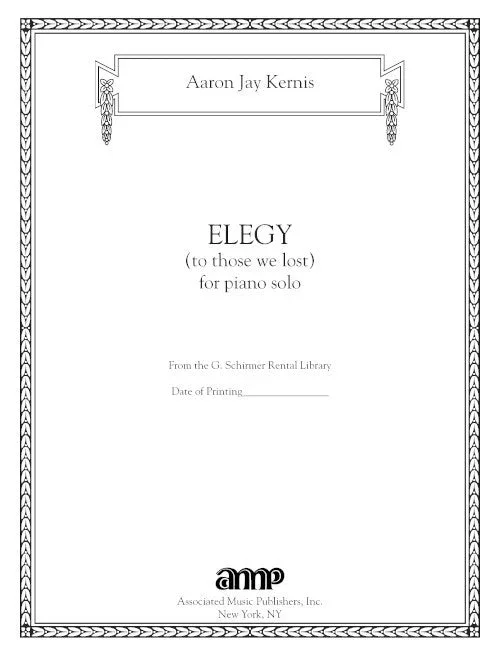 Kernis: Elegy (to those we lost)