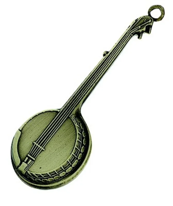 Keychain Banjo Antique Brass