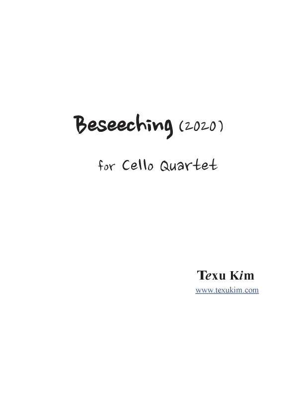 Kim: Beseeching (Version for 4 Cellos)
