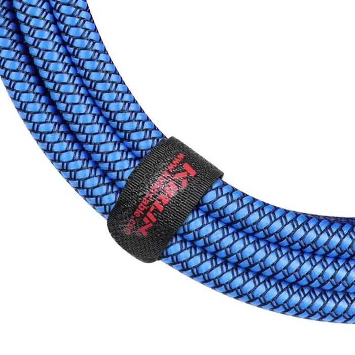 Kirlin 10ft / 3m Blue Woven Right Angle – Straight Jack Cable