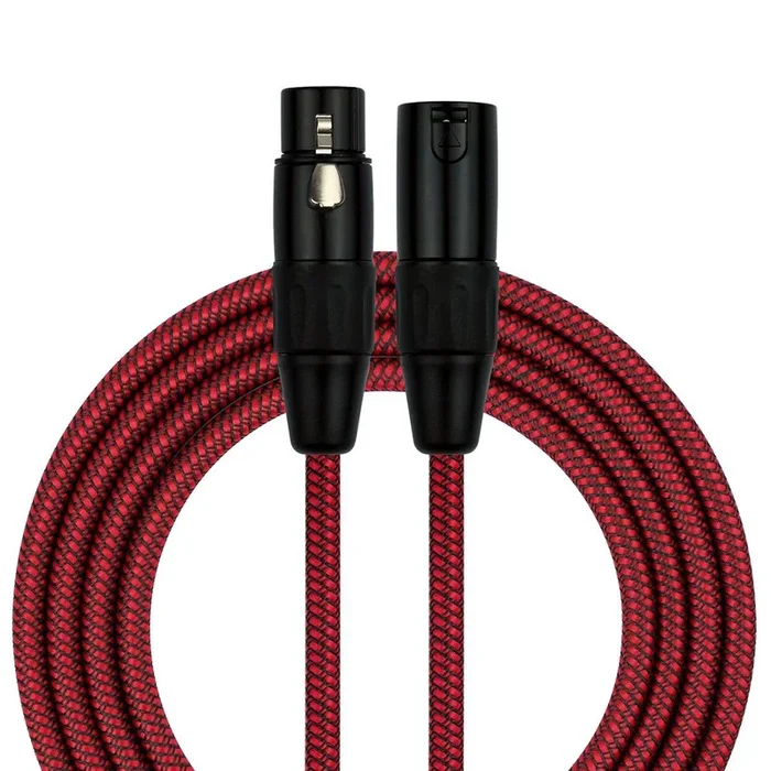 Kirlin 20ft Red Woven XLR Male to XLR Female Microphone Cable with Shielding