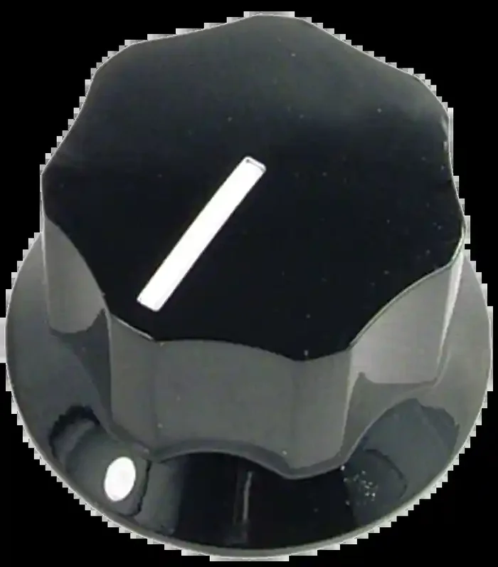 Knob – Black, Line, Set Screw, 1.0 x.6