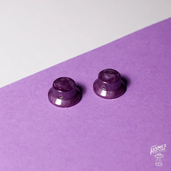 Knob Head custom – Purple glitter mini UFO Witch Hat control knob duo