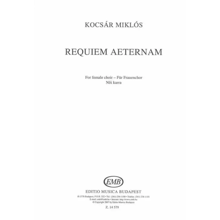Kocsár Miklós – Requiem For Female Choir