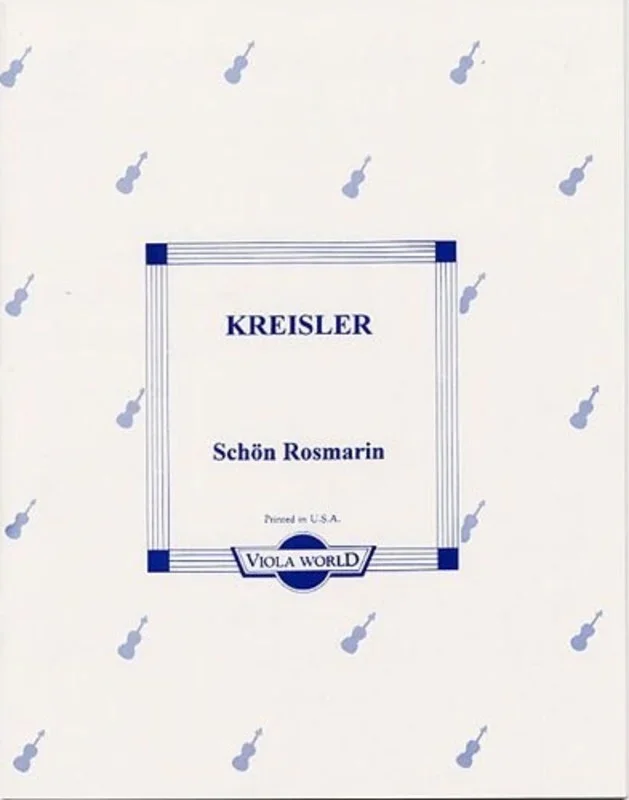 Kreisler – Schon Rosmarin Viola/Piano (Softcover Book)