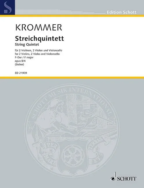Krommer, Franz : Krommer, Franz : String Quintet F major, – 2 violins, 2 violas and cello – Schott Digital