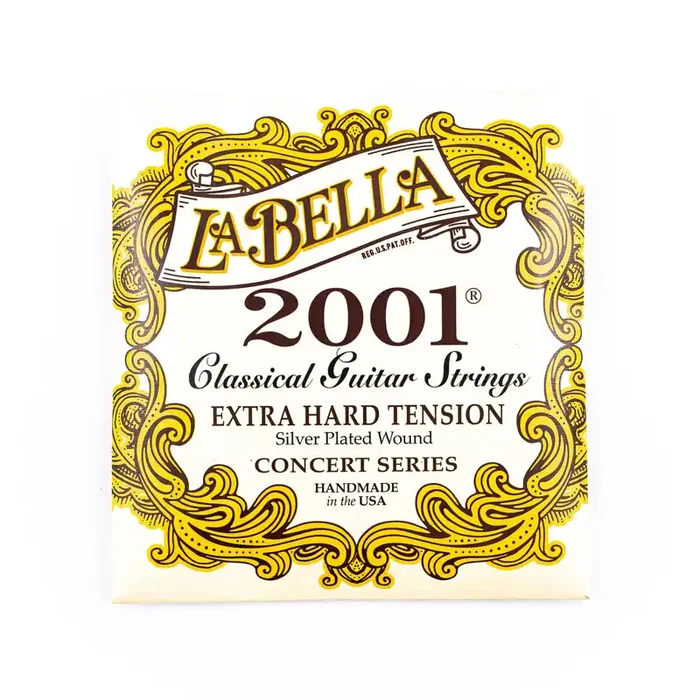 La Bella 2001-XH Silver & Nylon Classical Guitar Strings, Extra Hard Tension