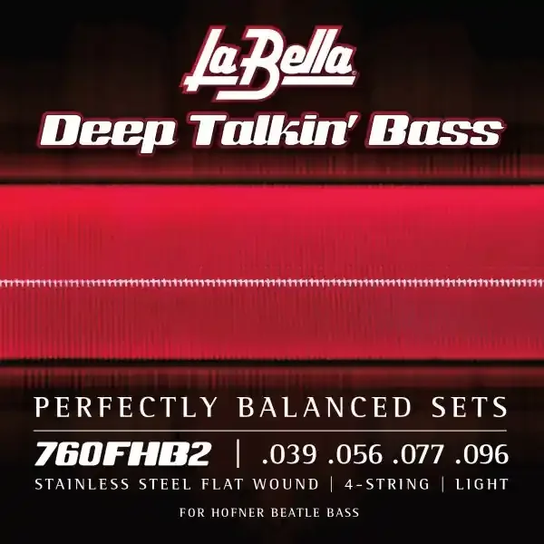 La Bella Deep Talkin‘ Bass Flatwound Stainless Steel 39-96 Bass Guitar Strings, H√∂fner Beatle Bass [760FHB2]