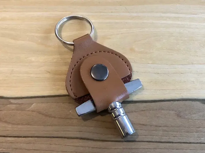 Leather Keyring Drum Key Holder – Light Brown