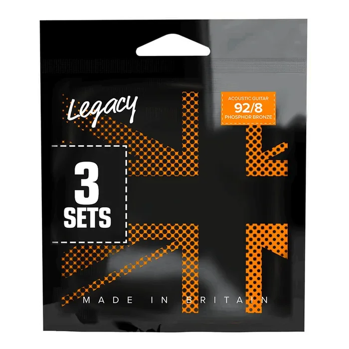 Legacy Tru-Tone Phosphor Bronze 12-54 Acoustic Guitar Strings, 3-Pack