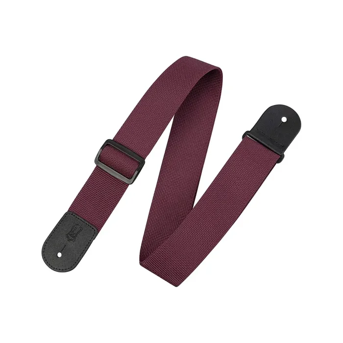 Levy‘s M8 2inch Heavyweight Polyester Guitar Strap w/Garment Leather Ends, Burgundy