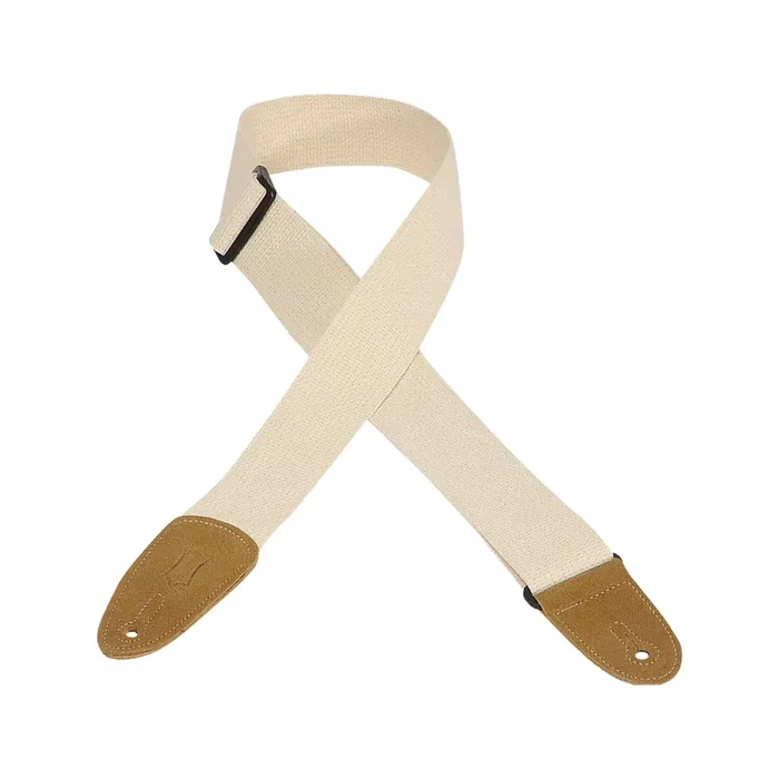 Levy‘s MC8 2inch Cotton with Suede Ends Guitar Strap, Natural