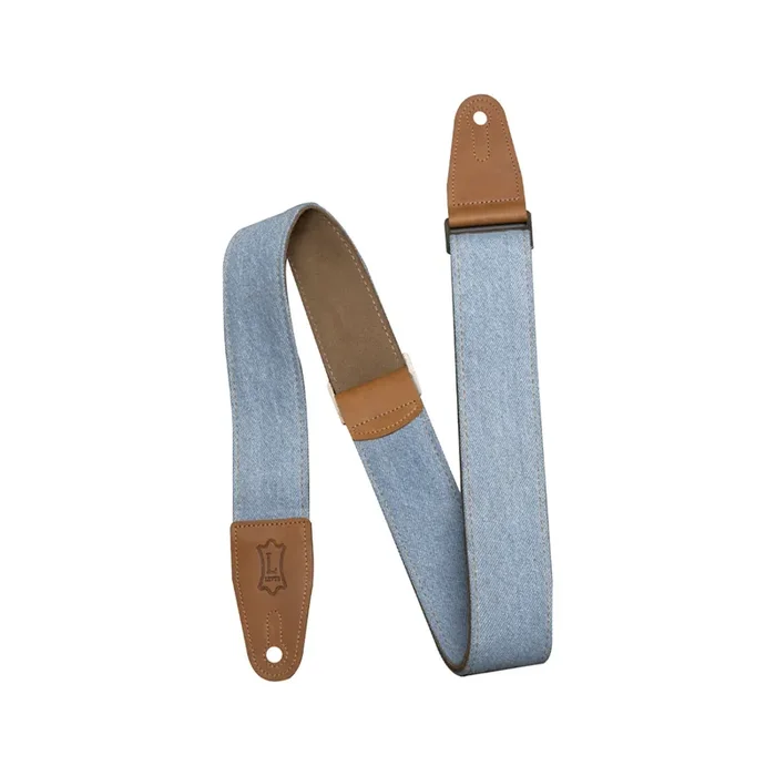 Levys Leathers Denim 2 Inch Guitar Strap, Light Blue Wash