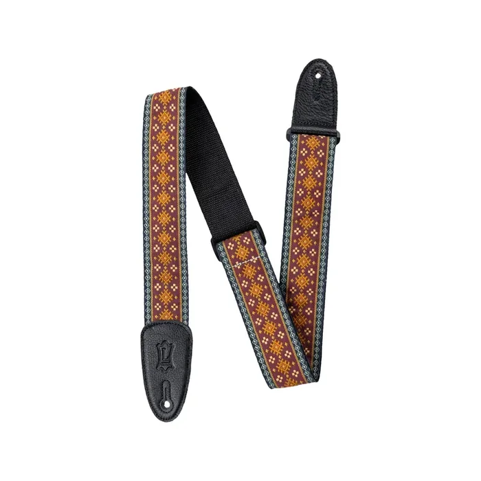 Levys M8HT-26 Original Hootenanny Jacquard Weave Guitar Straps, Red