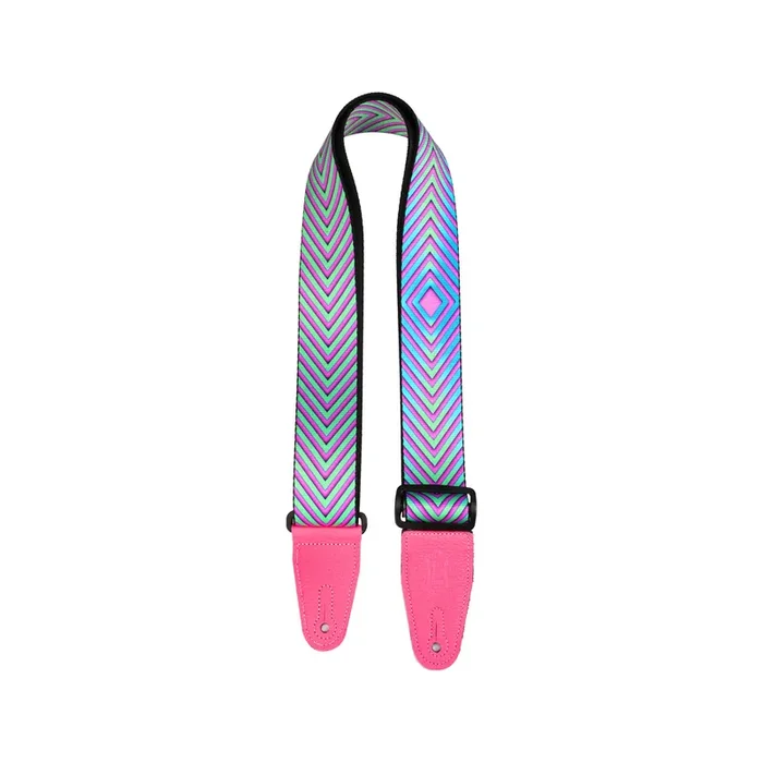Levys Optical Illusion Guitar Strap, Hot Pink Distortion