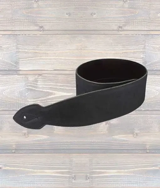 LG “Softy” X-LONG Black Leather Guitar Strap