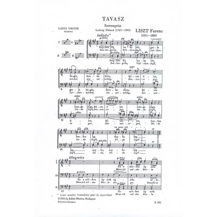 Liszt, Franz – Tavasz (Saatengrun)