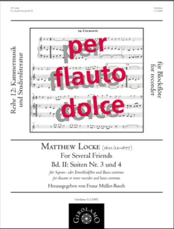 Locke Suites 3 & 4 for Soprano Recorder and Continuo