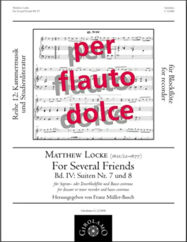 Locke Suites 7 & 8 for Soprano Recorder and Continuo