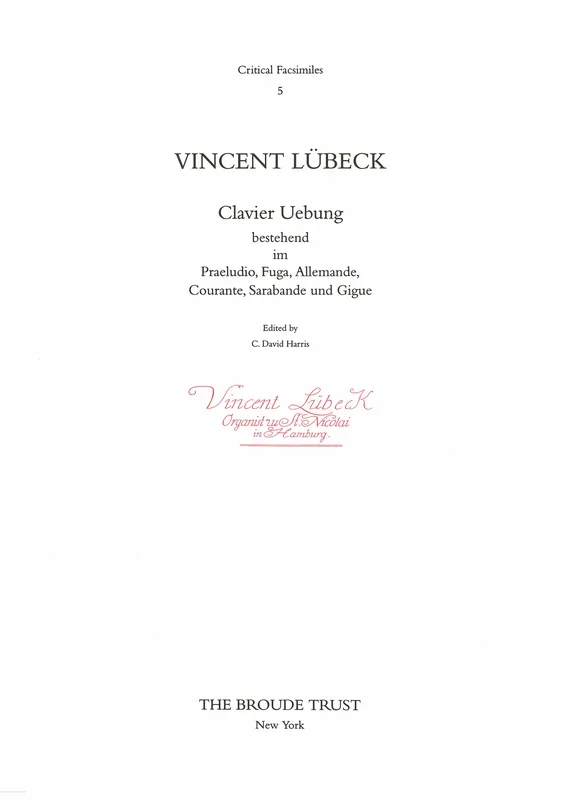 Lübeck: Clavier Uebung (Hamburg, 1728)